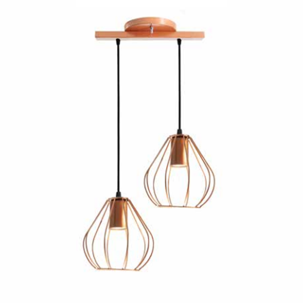 PENDENTE DINAMARCA COBRE 2 LAMP E27 COD PD 612 CO