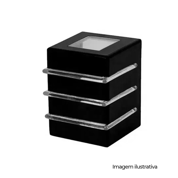 ARANDELA LIGHT 3 ALETAS U 2 FACHOS ABERTOS G9 PRETO COD 25800000-06