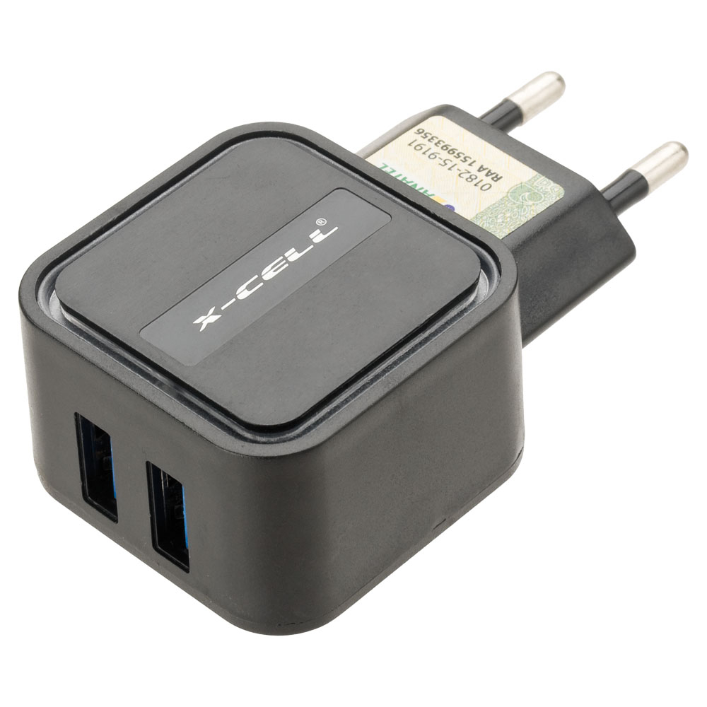 CARREGADOR ULTRA RAPIDO LED 2 ENT. USB 3.4A 17W PR - COD 333007N0