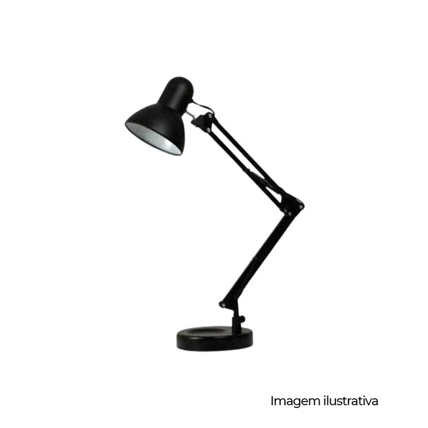 LUMINARIA DE MESA ARTICULAVEL BASE PRETA - COD LMA10116