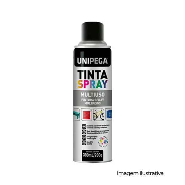TINTA SPRAY MULTIUSO PRETO FOSCO 300ML/200G COD EXP0534.0112
