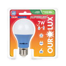 SUPERLED OURO 60 COLORS 7W BIV AZUL COD 05455