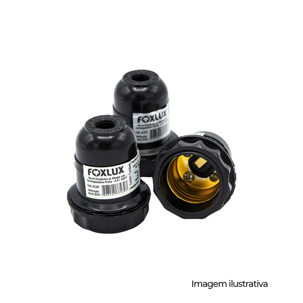 SOQUETE PENDENTE P/ABAJUR PLASTICO PT - COD 43.03T