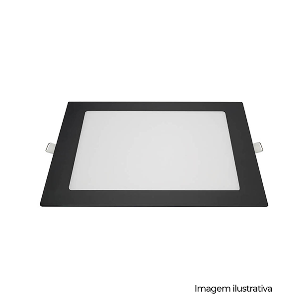PAINEL EMB. QUAD. 219MM ALUM. 18W BI-VOLT LED 3.000K - PRETO ST: 0,00
