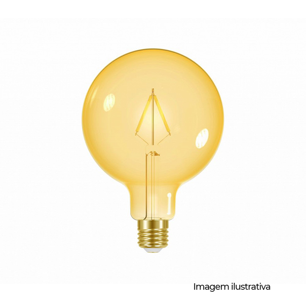 LAMPADA LED FILAMENTO VINTAGE GLOBO G125  AUTOVOLT AMBAR - COD 11080489