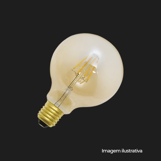 MINI BALLOON LED FILAMENTO 4W AMBAR 127/220V COD LM559