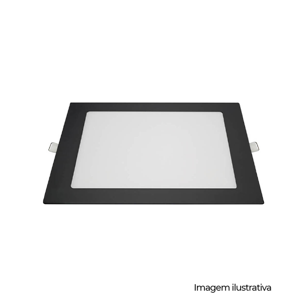 PAINEL LED EMB QUAD ALUM 218MM BIVOLT 18W 3.000K - PRETO - COD 80443001