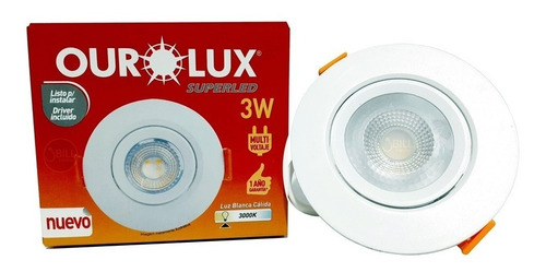 SUPERLED MINI-SPOT RED 3W 3000K BRANCO COD 05611