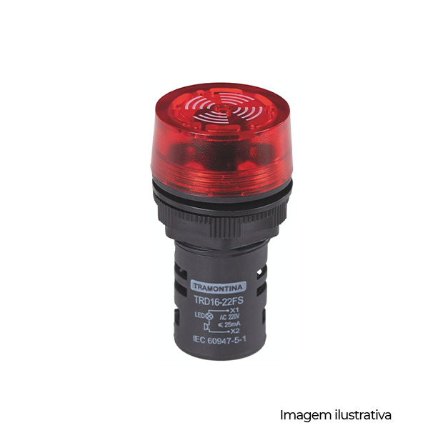 BUZZER. SINALEIRA SONORO TRD16-22FS AC VERMELHO 220V COD 58015541