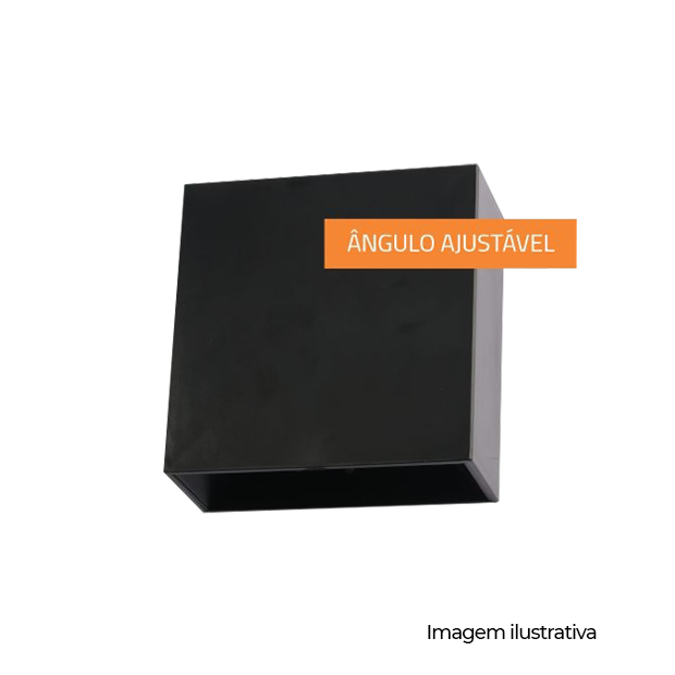 ARANDELA WIDE PRETA 3000K 04W - COD 843