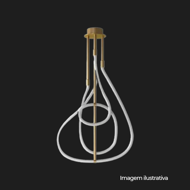 LUSTRE SCRIBBLE LINEA 80W LED DOURADO 3000K - COD OR1637