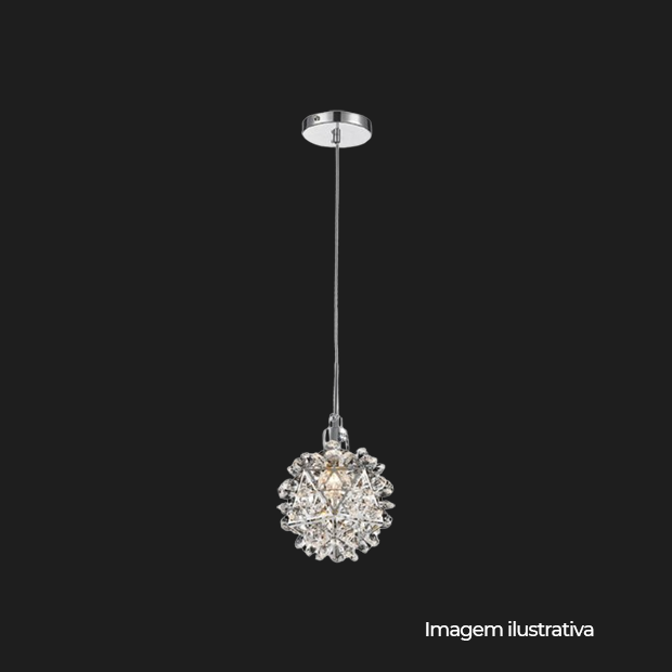 LUSTRE PENDENTE LUMIER TURIM 10CM CLEAR COD LO14001-TR