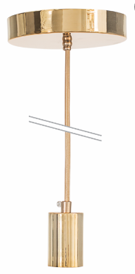 PENDENTE METALLUM DOURADO 1XE27 C/ CANOPLA E CABO DOURADO - COD 676.12.0141-0