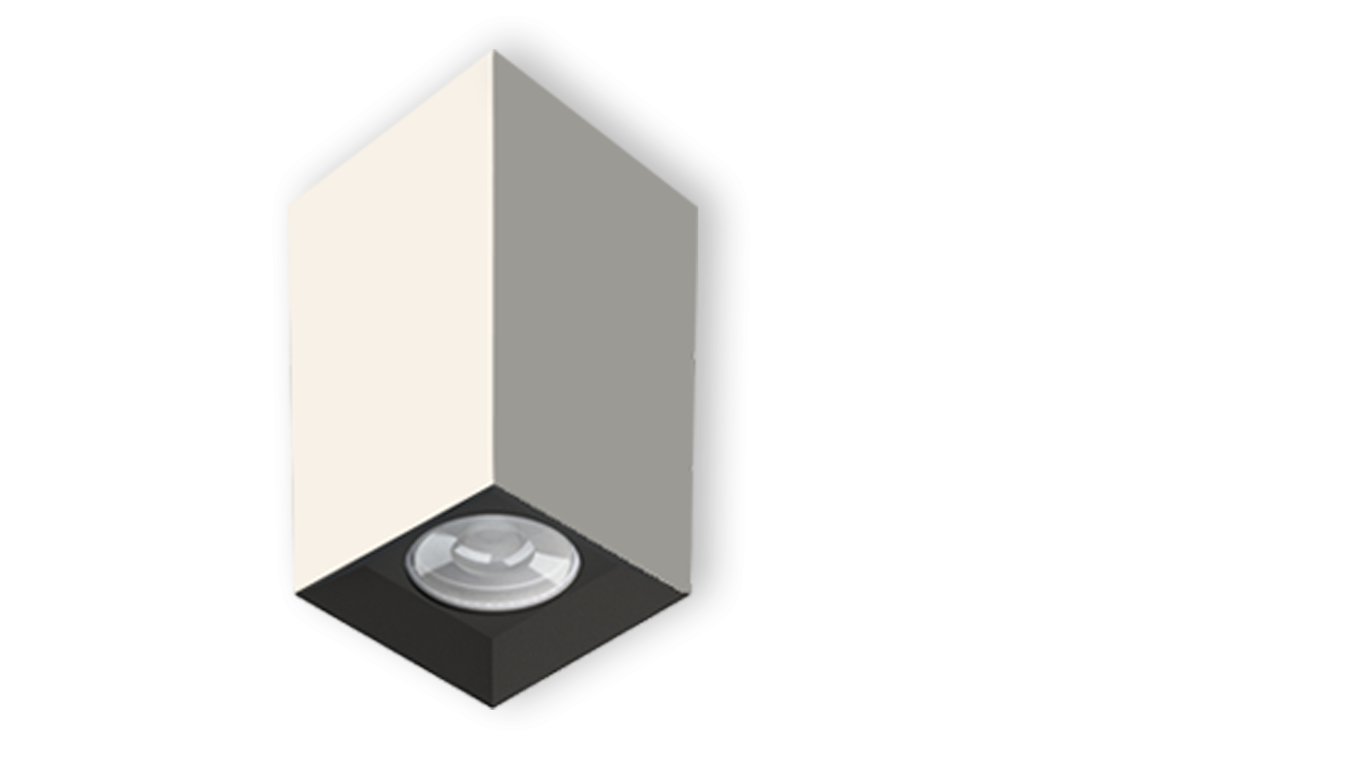 PLAFON TOWER QUADRADO FACE RECUADA DICROICA CT 72X72X110MM COD 100006701