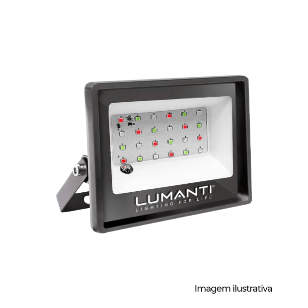 REFLETOR SMART LED 20W RGB AUTOVOLT 1600 LUMENS C/ FUNCAO DE MEMORIA COD RLR20S