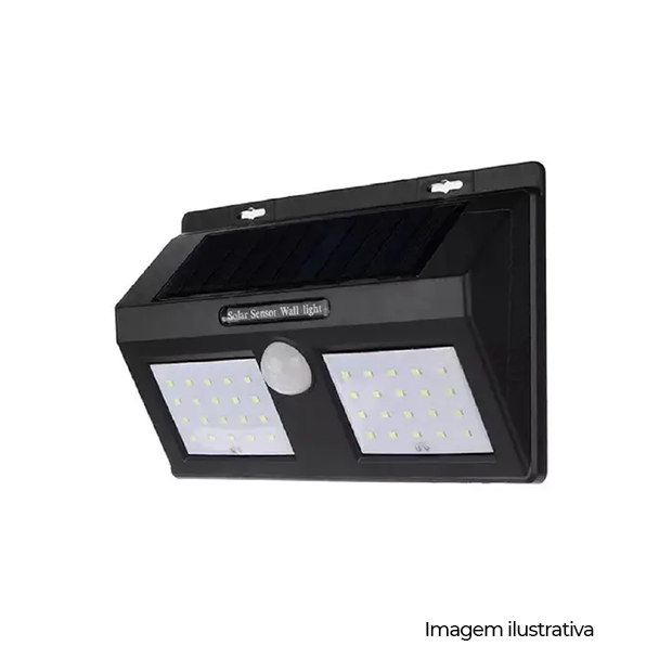 LUMINARIA SOLAR C/ SENSOR 3000K 8W 300L - COD 9654