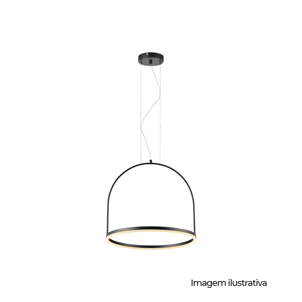 PENDENTE LED CAGE AM3000K 20W 500MM PT BIV