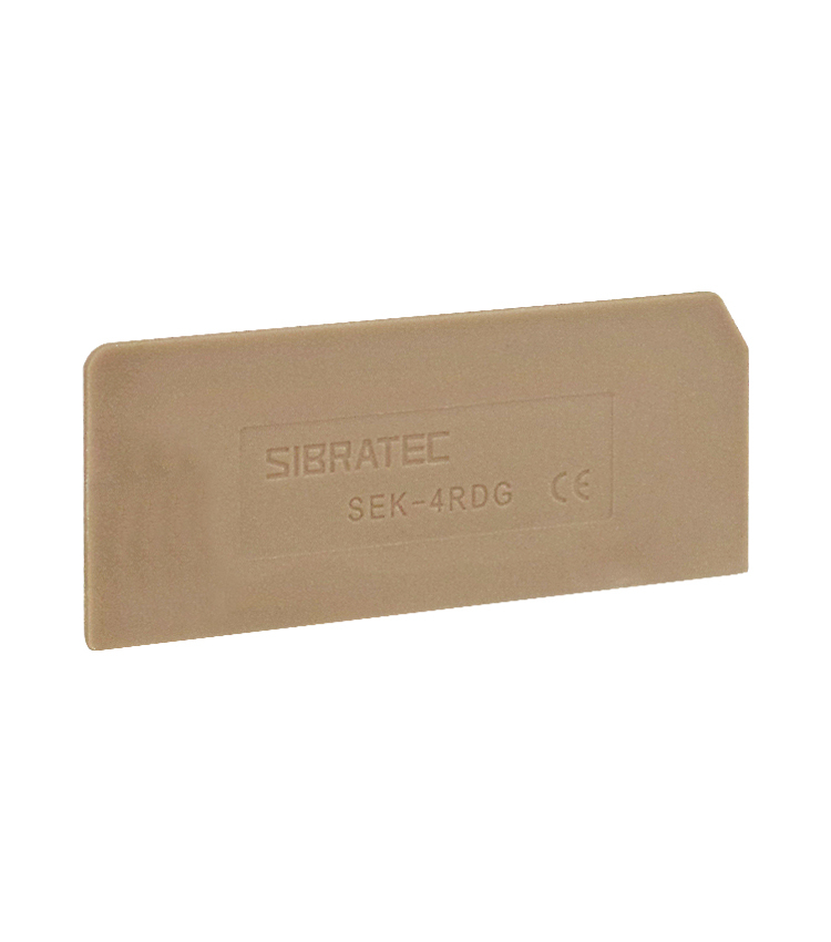 PLACA FINAL SEK- 4RDG P/ BORNE 2,5MM PORTA FUSIVEL BEGE