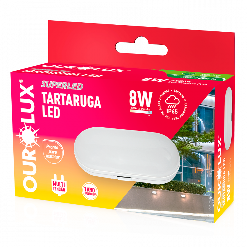 LUMINARIA TARTARUGA LED 8W BIV 6500K OVAL - COD 05800