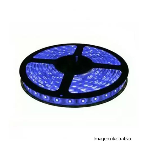 FITA DE LED 5050 AZUL 12V C/SILICONE - COD 1955