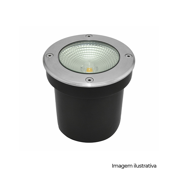 SPOT EMBUTIDO DE SOLO LED REDONDO 12W 30 3000K CROMADO AUTOVOLT