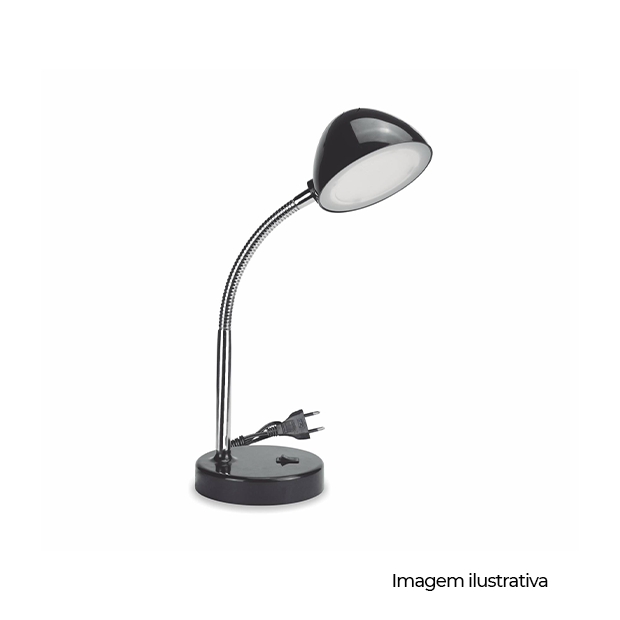 LUMINARIA DE MESA FLORENCA LED 3,5W 6500K PRETA AUTOVOLT COD 676.03.0056-0