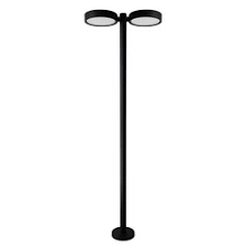 POSTE JARDIM LED 2,00M DUPLO - PRETO 6.500K