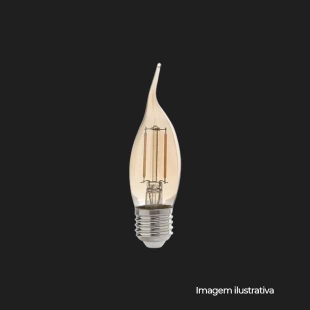 LAMPADA LED VELA CHAMA RETRO AMBAR 2200K 2W BIV