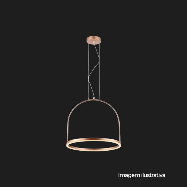 PENDENTE LED CAGE 300MM ALUM 3000K 12W COBRE