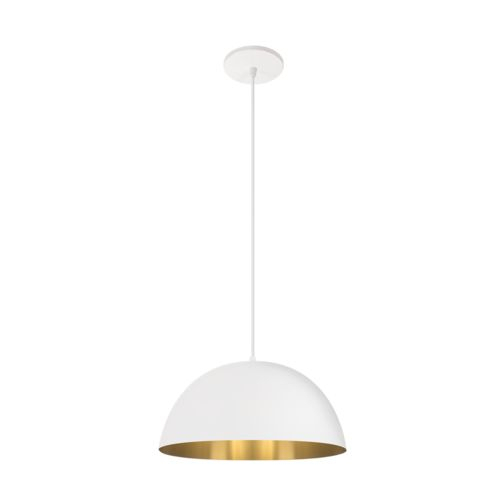 PENDENTE DOMUS 600 BRANCO MICRO/DOURADO SOLIDO 60X27CM 1XE27