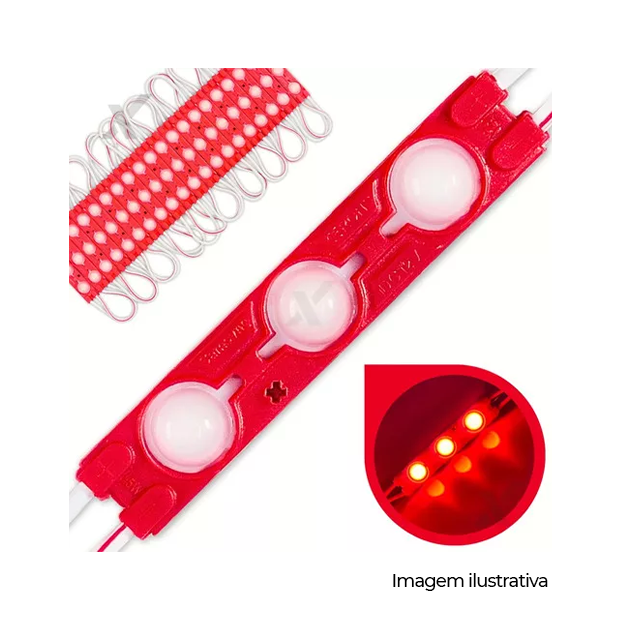MODULOS RESINADO LEDS 3 VERMELHO 7025 1,5W IP65 COD PCI-MOD-003