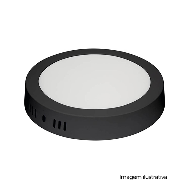 PAINEL LED SOB RED ALUM 159MM BIVOLT 12W 4.100K - PRETO - COD 80504101