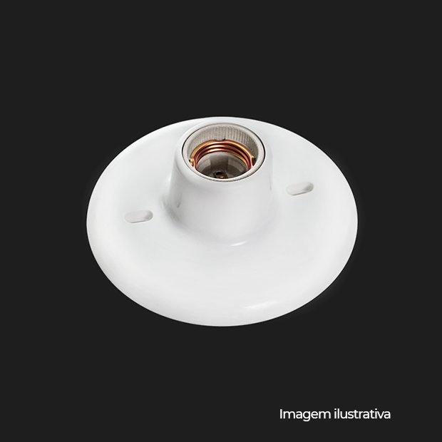 PLAFON C/ SOQUETE PORCELANA E-27 BRANCO - COD 3295