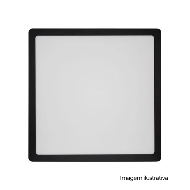 PAINEL LED SOB QUAD ALUM 279MM BIVOLT 24W 4.100K - PRETO - COD 80854101
