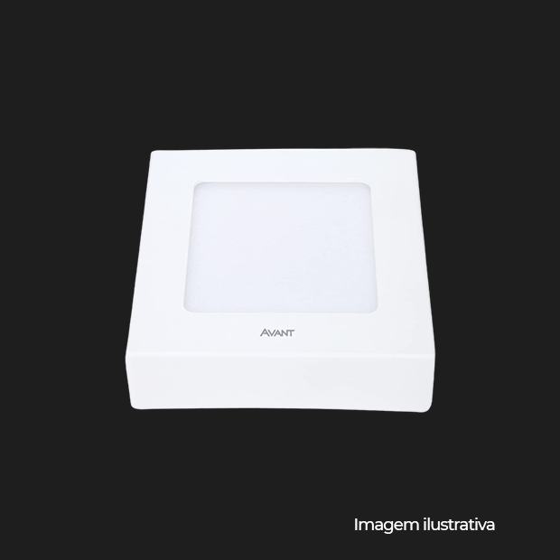 LED PAINEL ALU SOBREPOR QUADRADO 12 NE4000K-6W-BIV-NH360 - COD 768380875