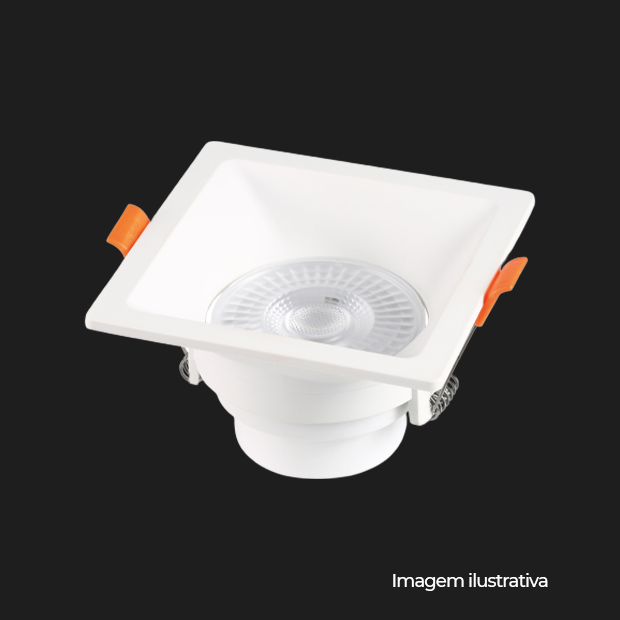 SPOT RECUADO EMB. QUAD. 74MM ABS+PC 3W BI-VOLT LED 4.100K BRANCO - COD 81424104