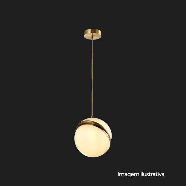 LUMINARIA PENDENTE LUMIER CALI 20 CM DOURADO COD LU14064-DR20