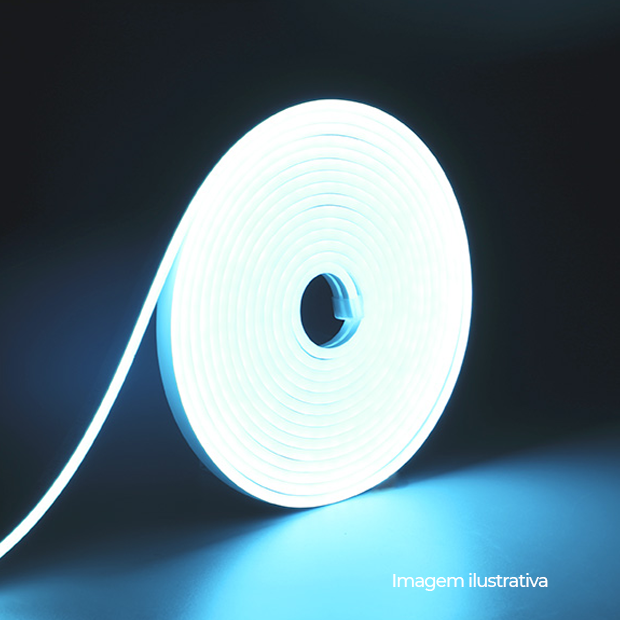 FITA LED NEON FLEX 8W 120 LEDS/M 5M 12V COM FONTE AUTOVOLT IP65 AQUAMARINE-DER/15 AQUAMARINE - COD 14040148-15