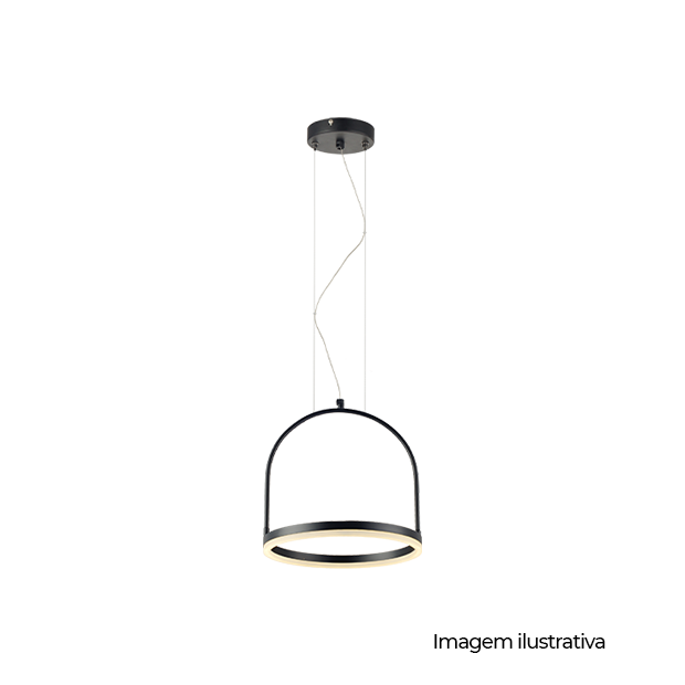 PENDENTE LED CAGE AM3000K 12W 300MM PT BIV