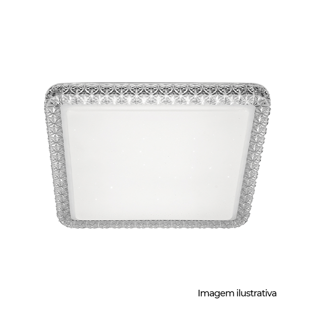 PLAFON SHINE LED QUAD. 400MM ACRILICO LISO 24W BI-VOLT 6.500K - COD 87126000