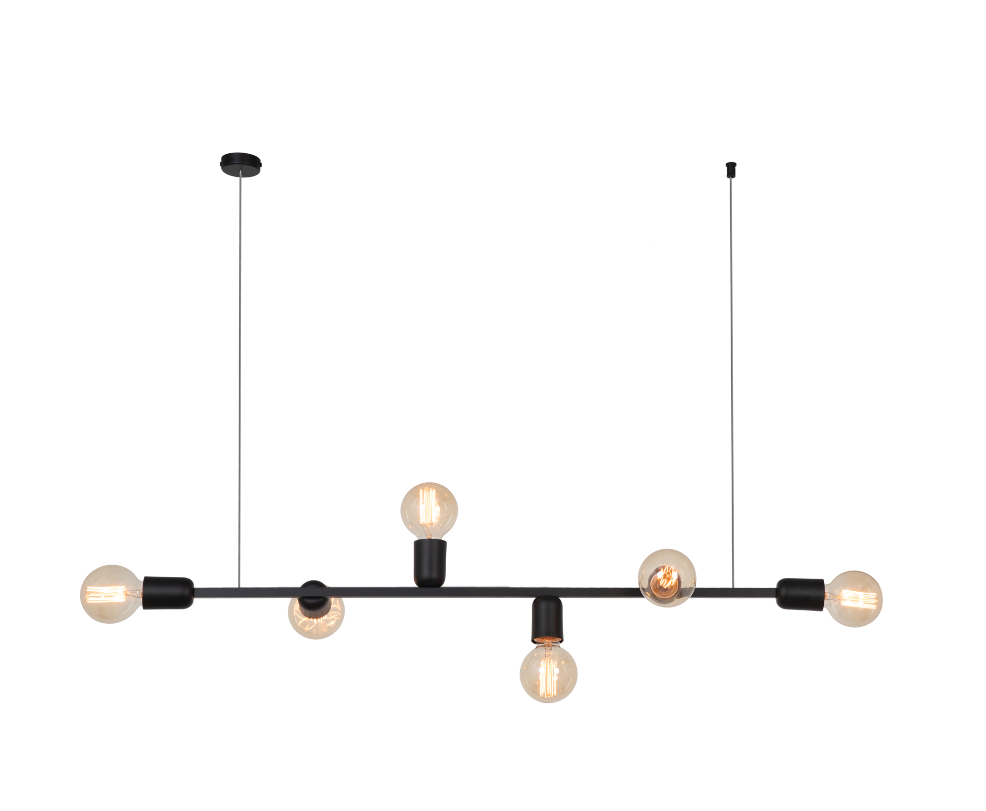 PENDENTE THOMAS TRILHO C/ SEIS LAMPADAS PRETO - COD 5928.03