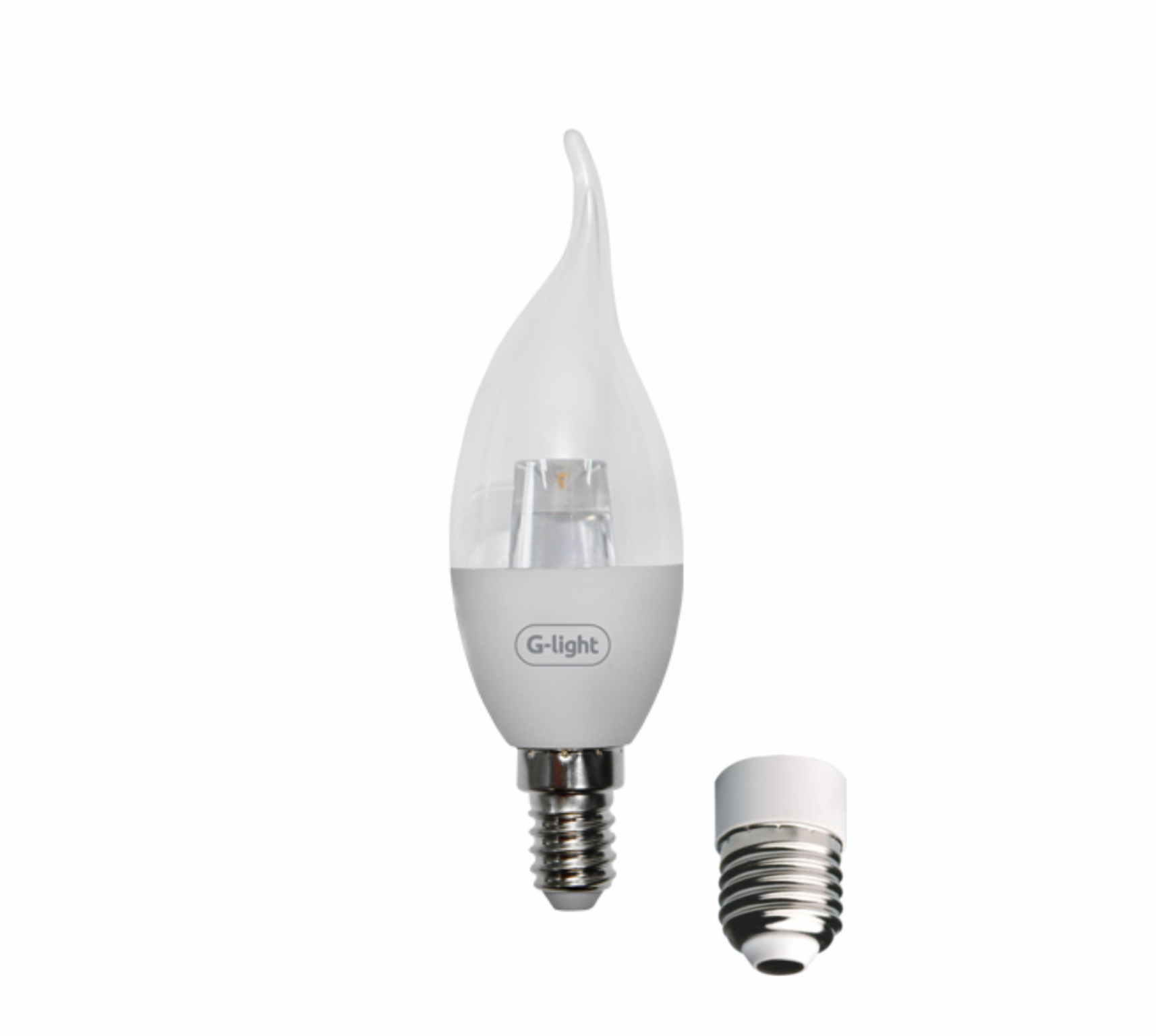 LAMPADA VELA LED ENCE C35 CLARA CHAMA LONGA 4W 240 6500K E14 AUTOVOLT C/ ADAP. E2 - COD 185.04.0051-07 UNICO