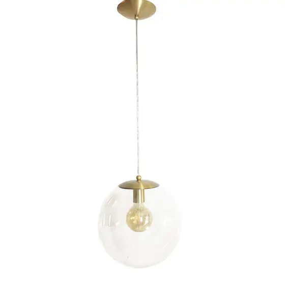 PENDENTE ESFERA DIAM.30CM CRISTAL METAL DOURADO