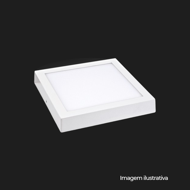 LUMINARIA SOBREPOR QUADRADA BRANCA FLAT LED 06W AUTOVOLT 6500K 118X118X24 450 COD LLSQ606F