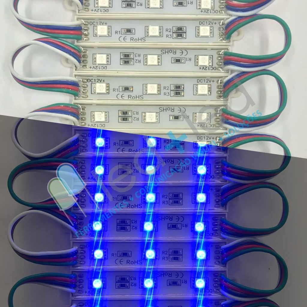 MODULO RESINADO 3 LEDS 5730 AZUL - COD M26