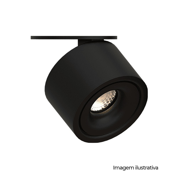SPOT FARO UNO 3000K PRETO COD 3.650.7050