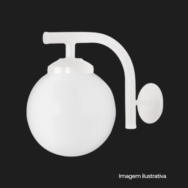 ARANDELA COM GLOBO BOCA 10 BRANCO BRILHANTE - COD 182599-04