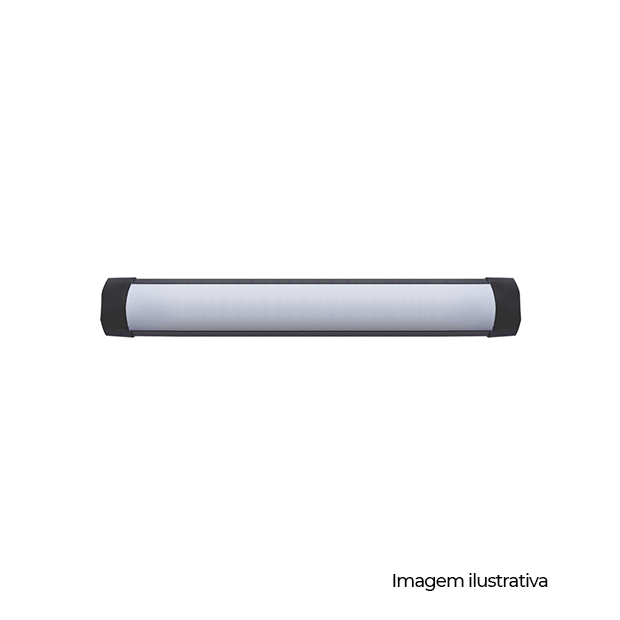 LUMINARIA LED SLIM 18W 1400LM BIVOLT 6.500K 500X75MM - PRETO - COD 81906001