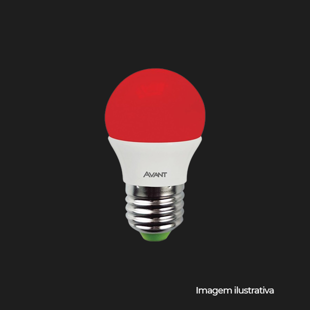 LAMPADA LED BOLINHA E27 4W BIVOLT VERMELHO - COD 168795477