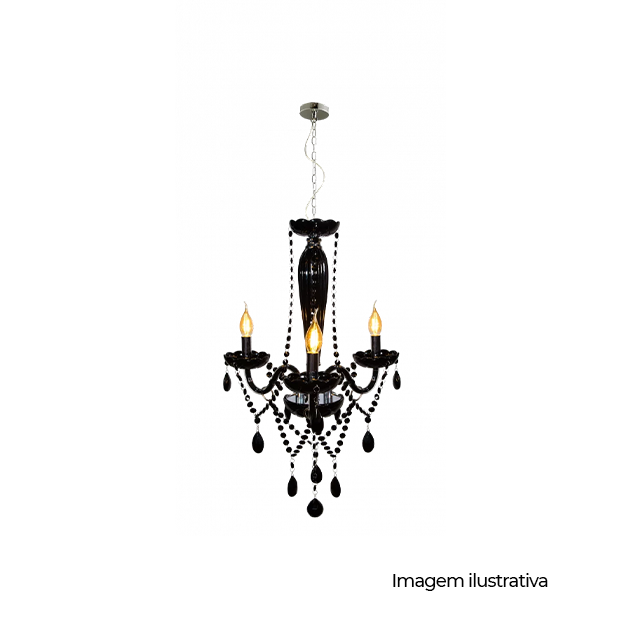 LUSTRE BARONESA VIDRO PB 3XE14 CAN CROMO